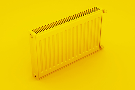 Heating yellow radiator. 3D rendering.の写真素材