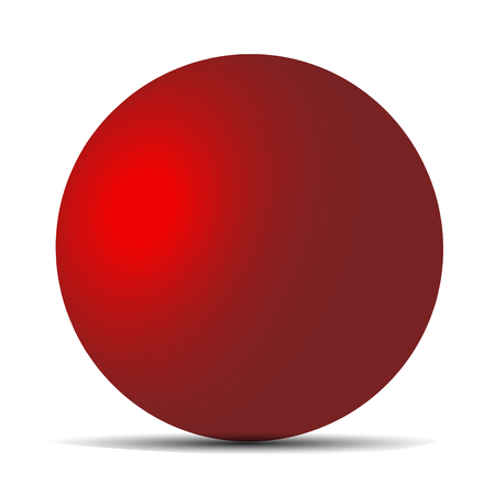 Red realistic matte sphere isolated on white. Vector illustration for your design.のイラスト素材