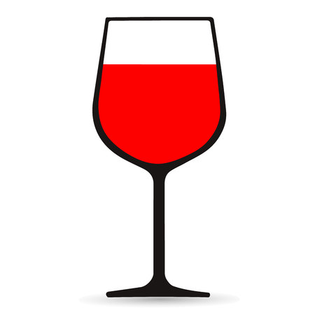 Red wine in glass icon - Vector.のイラスト素材