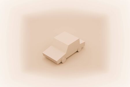 Isometric low poly car. 3D illustration.の写真素材