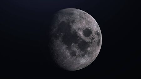 Realistic Moon, satellite planet Earth in deep space. 3d rendering.
