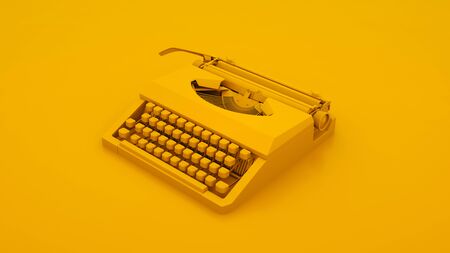 Vintage Typewriter Isolated. Minimal idea concept. 3d illustration.の写真素材