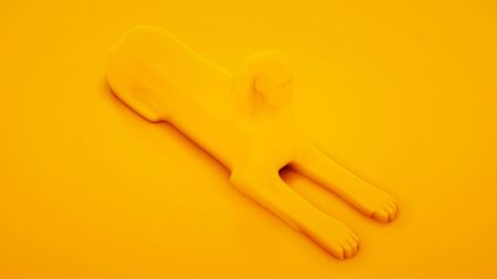 Egyptian Sphinx Statue. Minimal idea concept. 3d illustration.の写真素材