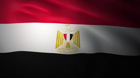 Egypt flag waving with the wind, 3D illustration.の写真素材