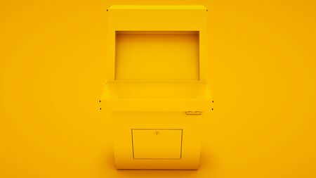 Slot Machine on yellow background. Minimal idea concept, 3d illustration.の写真素材