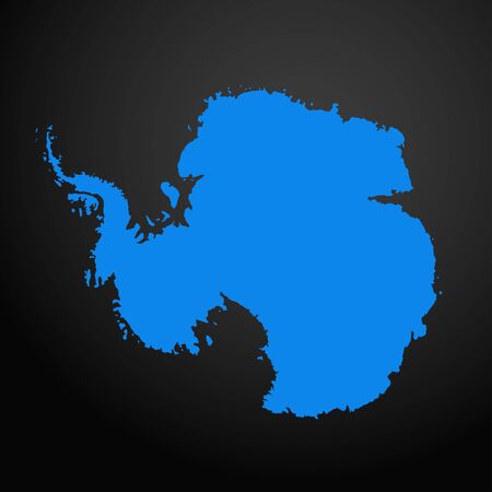 Antarctica map icon isolated on black background. Travel worldwide icon.のイラスト素材