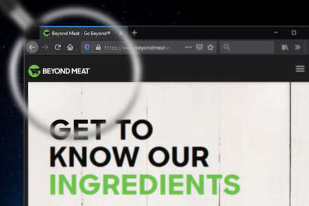 Moscow, Russia - 18 March 2020: Illustrative Editorial of Beyond Meat Inc website homepage. Beyond...