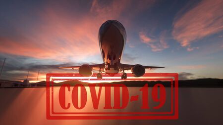 Coronavirus pandemic. Flight ban and closed borders for tourists and travelers with coronavirus...