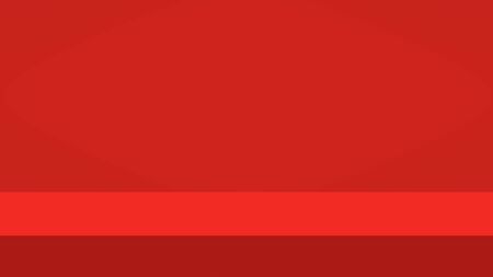 Empty vivid red color studio table room background, product display with copy space for display of content design. Banner for advertise product on website.の写真素材