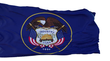 Utah Flag isolated on white background. 3d illustration