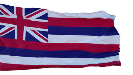 Hawaii Flag isolated on white background. 3d illustration