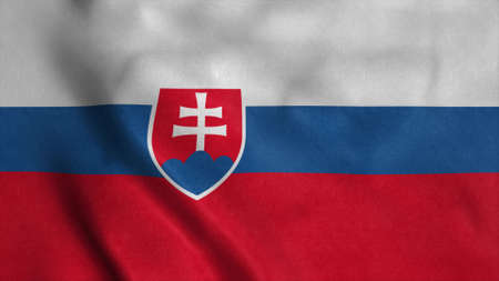Slovakia flag waving in the wind. 3d illustrationの写真素材