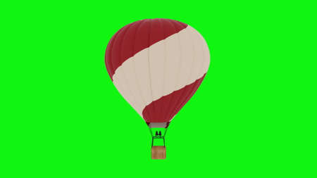 Hot Air Balloon flying. Green screen. 3d renderingの写真素材