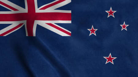 The national flag of New Zealand flutters in the wind. 3d renderingの写真素材