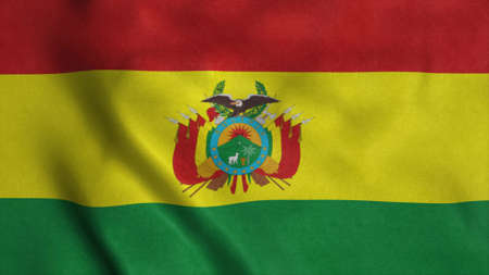 Flag of Bolivia waving in the wind. 3d illustrationの写真素材