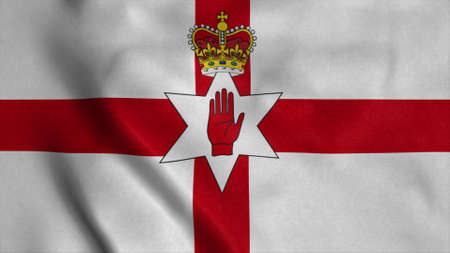 Frontal view of Northern Ireland national flag. 3d illustrationの写真素材
