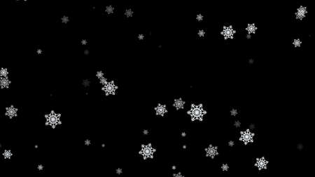 Cartoon snow falling with alpha channel transparency backgroundの写真素材