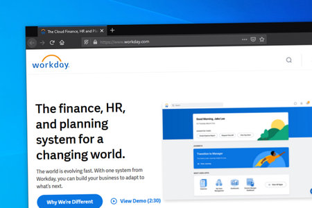 Moscow, Russia - 06 December 2020: Illustrative Editorial of Workday website homepage