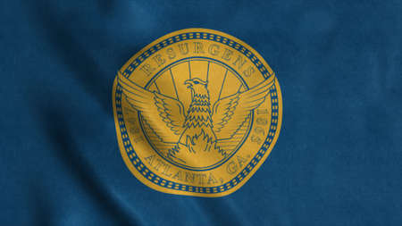 Flag of Atlanta city, Georgia, United States of America. 3d illustrationの写真素材