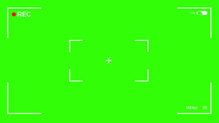 Camera Viewfinder Layer. Camera viewfinder overlay on green screen. To use over other imagesの写真素材