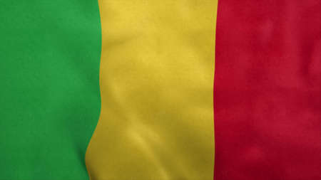 National flag of Mali blowing in the wind. 3d renderingの写真素材