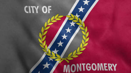 Flag of Montgomery USA City. 3d illustration.の写真素材