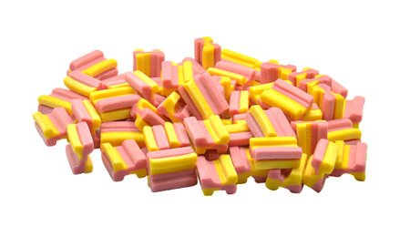 Chewing gum  Pink and orange gum in large numbers, lined with small hillの写真素材