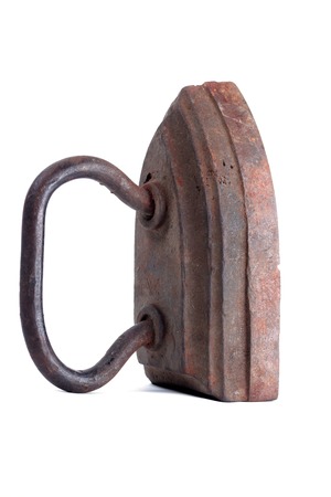 Old vintage iron isolated on white buckgroundの写真素材