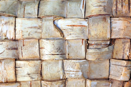 The texture of woven birch bark closeupの写真素材