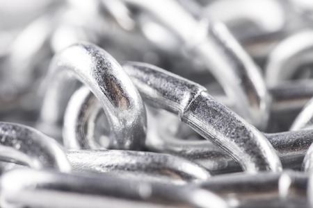 new luminous silver chain pile close upの写真素材
