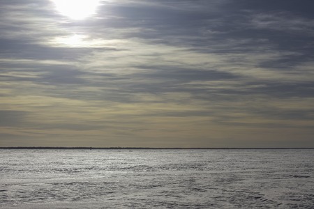 snow ice plain and the Arctic sky landscape.の写真素材