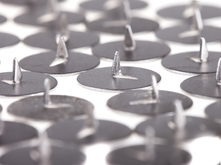 pushpin thumbtack  on white background close upの写真素材