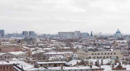 View of St. Petersburg from the colonnade of St. Isaac's Cathedral.の写真素材