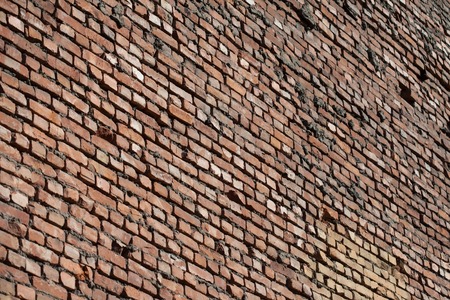 Perspective Background of Old red brick wall