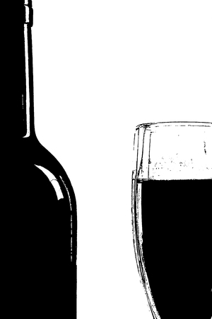 perfect wine bottle silhouette close up backgroundの写真素材