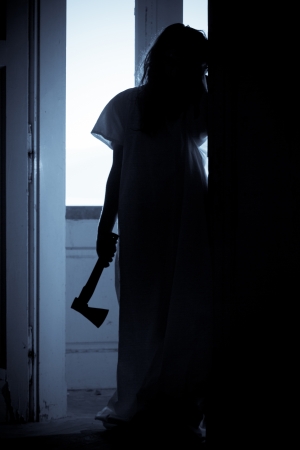 Horror Scene of a Scary Womanの写真素材