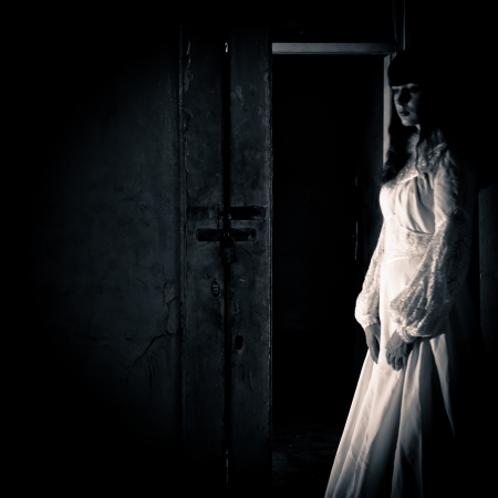 Horror Scene of a creepy Womanの写真素材