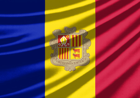 Waving flag of the Andorraの写真素材