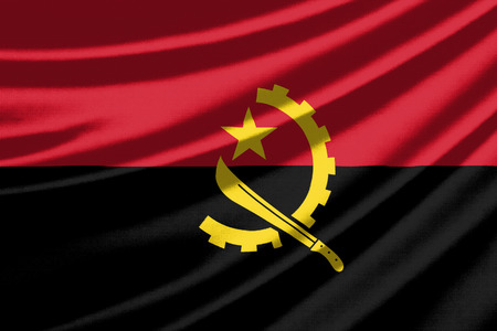 Waving flag of the Angolaの写真素材