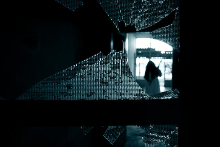 Horror scene of a scary womanの写真素材