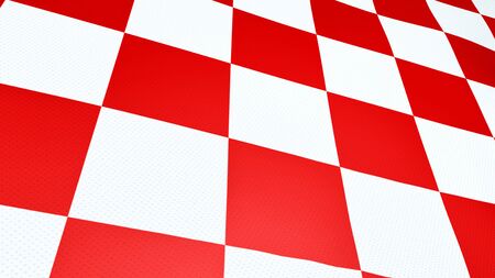 Close up of Croatian red and white checkboard waving flagの写真素材