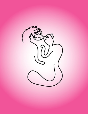 Cats in  loveのイラスト素材