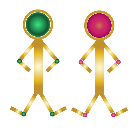 Schematic figures hands wand with gems crystalsのイラスト素材