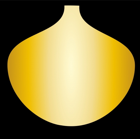 Fresh spring color gold in gold vase flowersのイラスト素材