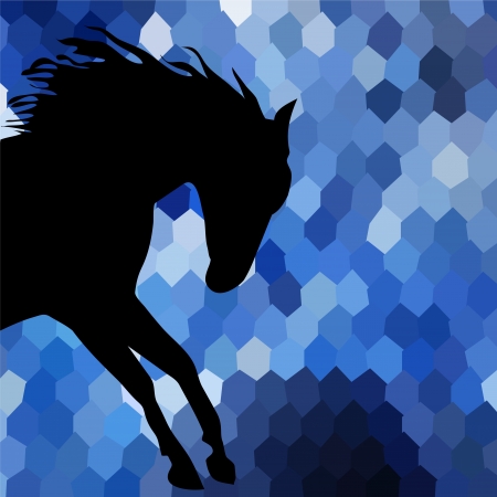 horse fine silhouette colorのイラスト素材