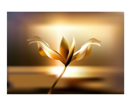 Rose petal Fire flaming flower on Brown golden sunsetのイラスト素材
