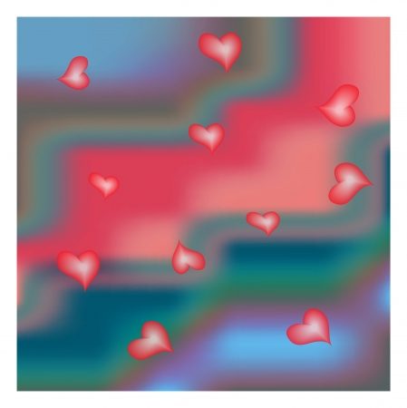 Red AND BLUE silk background with some Heartsのイラスト素材