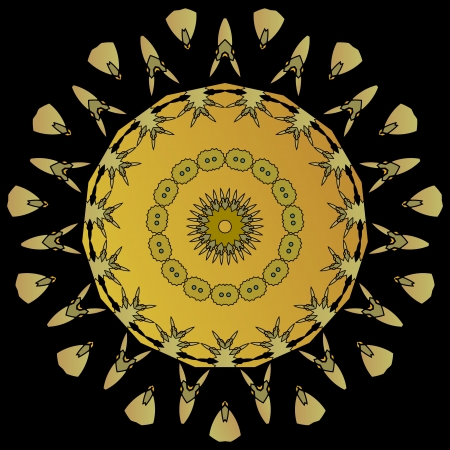 Lace gold floral colorful ethnic ornament kaleidoscopeのイラスト素材