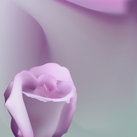 Delicate romantic background with pink rose on a green fieldのイラスト素材