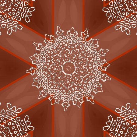 Lacy abstract ornament on parquet wooden backgroundのイラスト素材